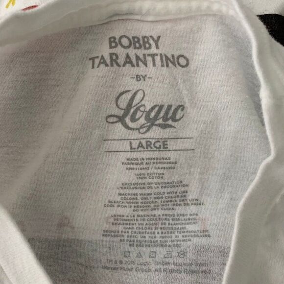 Bobby Tarantino Logic Crewneck T Shirt L White Short Sleeve Double Sided Rapper - Picture 7 of 7